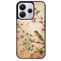 Coque noire taperso pour Redmi Note 14 et PRO PLUS 4G 5G avec motif fleur et colibri protection antichoc personnalisée