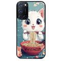 Coque noire taperso pour OPPO Reno 8 LITE avec motif chat ramen cerisier protection antichoc personnalisée