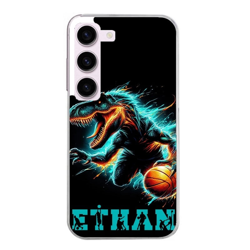 Coque taperso pour Galaxy A13 4G et 5G A23 A53 avec motif basket et dino personnalisee protection antichoc personnalisée