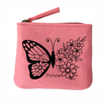 Porte monnaie personnalisé papillon fleur en feutrine en feutrine