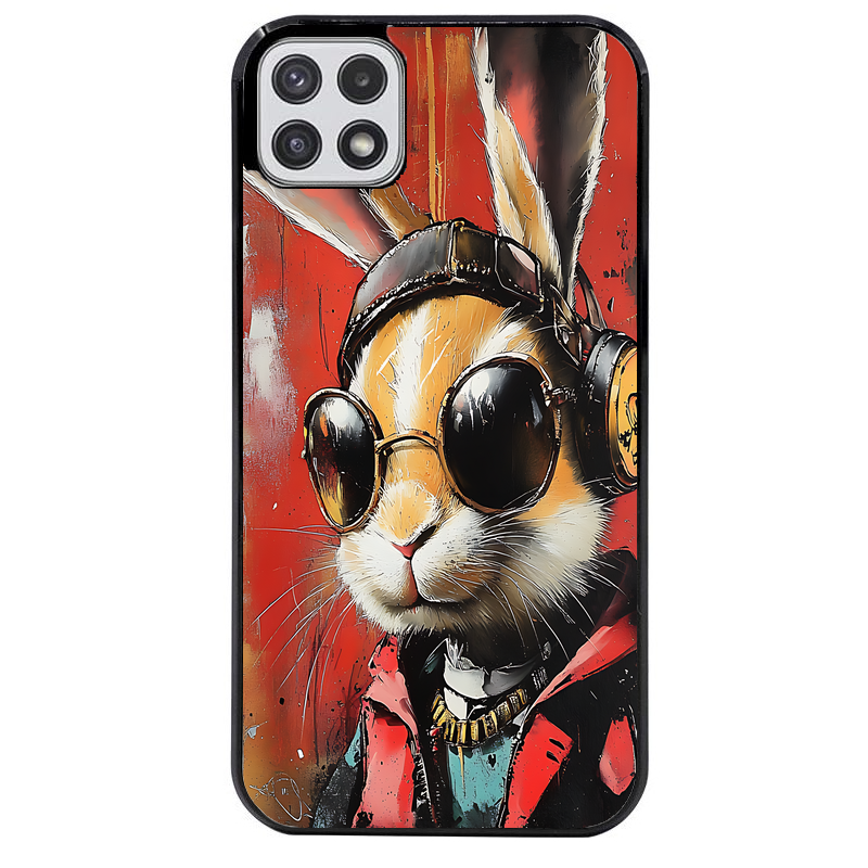 Coque noire taperso pour galaxy A22 A32 A52 A52S 4G 5G  avec motif lapin tag protection antichoc personnalisée