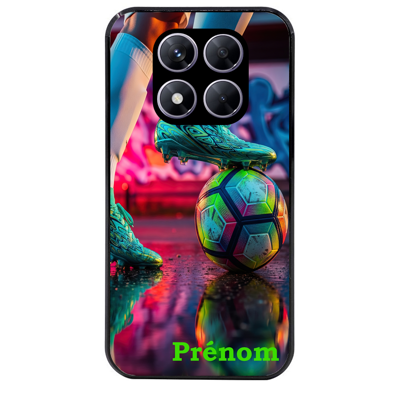 Coque noire taperso pour Redmi Note 14 et PRO PLUS 4G 5G avec motif foot controle personnalisee protection antichoc personnalisée