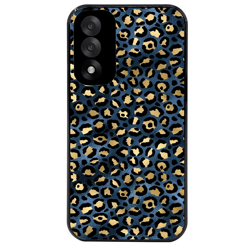 Coque noire taperso pour OnePlus Nord 5 avec motif leopard bleu protection antichoc personnalisée