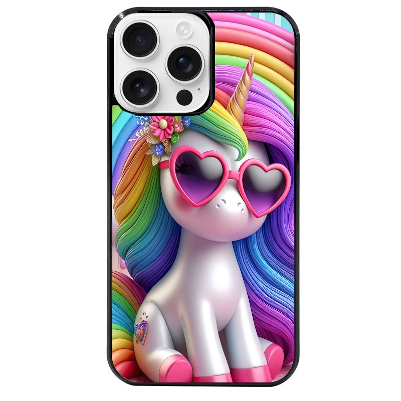 Coque noire taperso pour Iphone 16 16E PLUS MAX PRO avec motif licorne pop art protection antichoc personnalisée