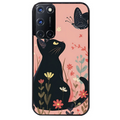 Coque noire taperso pour OPPO A72 4G avec motif chat papillon 2 protection antichoc personnalisée