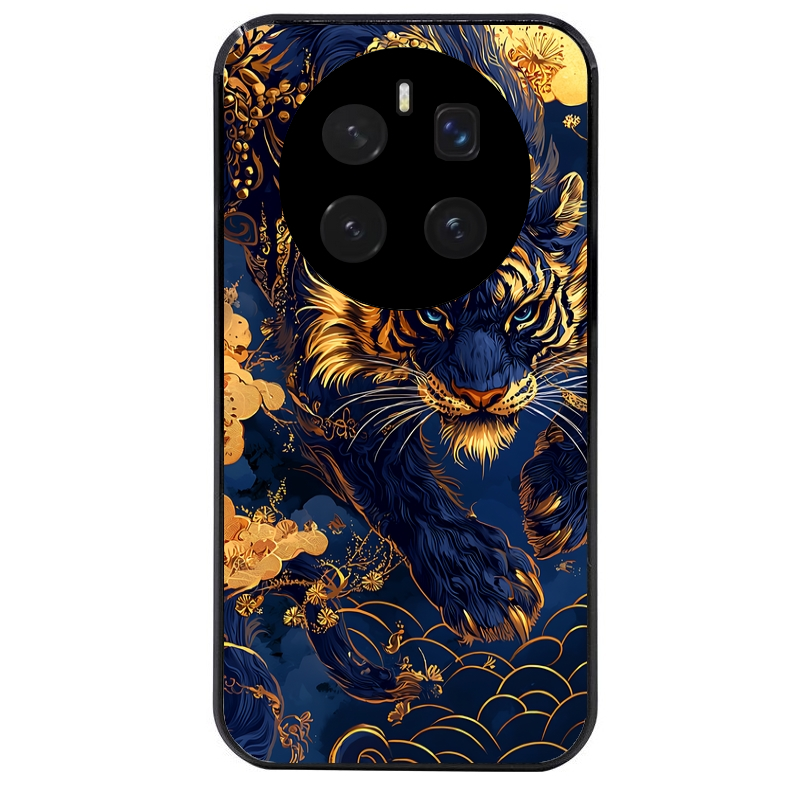 Coque noire taperso pour Magic 8 LITE et PRO avec motif tigre et fleur protection antichoc personnalisée