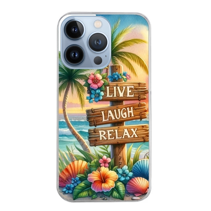 Coque taperso pour Iphone 13 et PRO MINI PRO MAX avec motif tropical vacances protection antichoc personnalisée