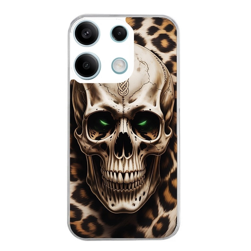 Coque taperso pour POCO M6 PRO 4G avec motif tete de mort leopard protection antichoc personnalisée