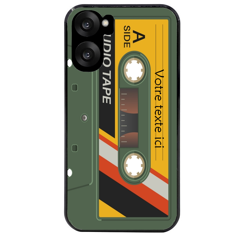 Coque noire taperso pour OnePlus Nord CE5 personnalisable avec motif cassette kaki protection antichoc personnalisée