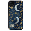 Coque noire taperso pour galaxy A22 A32 A52 A52S 4G 5G  avec motif lune et etoile protection antichoc personnalisée
