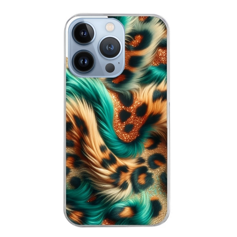 Coque taperso pour Iphone 13 et PRO MINI PRO MAX avec motif effet fourrure leopard 3 protection antichoc personnalisée