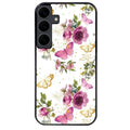 Coque noire taperso pour galaxy A06 A16 A26 A36 A56 avec motif fleur et papillon protection antichoc personnalisée