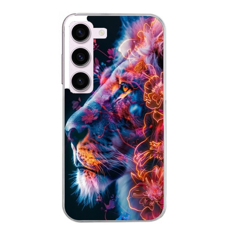 Coque taperso pour Galaxy A13 4G et 5G A23 A53 avec motif lion fluo protection antichoc personnalisée