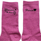 Chaussettes personnalisée paillettes rose motif maman chérie