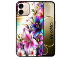 Coque noire taperso pour OPPO A6 A6X 4G et 5G avec motif fleur fluo protection antichoc personnalisée