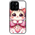 Coque noire taperso pour Honor 70 LITE 90 et LITE avec motif chat noeud et coeur protection antichoc personnalisée