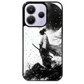 Coque noire taperso pour Redmi Note 14 et PRO PLUS 4G 5G avec motif samourai et lune protection antichoc personnalisée