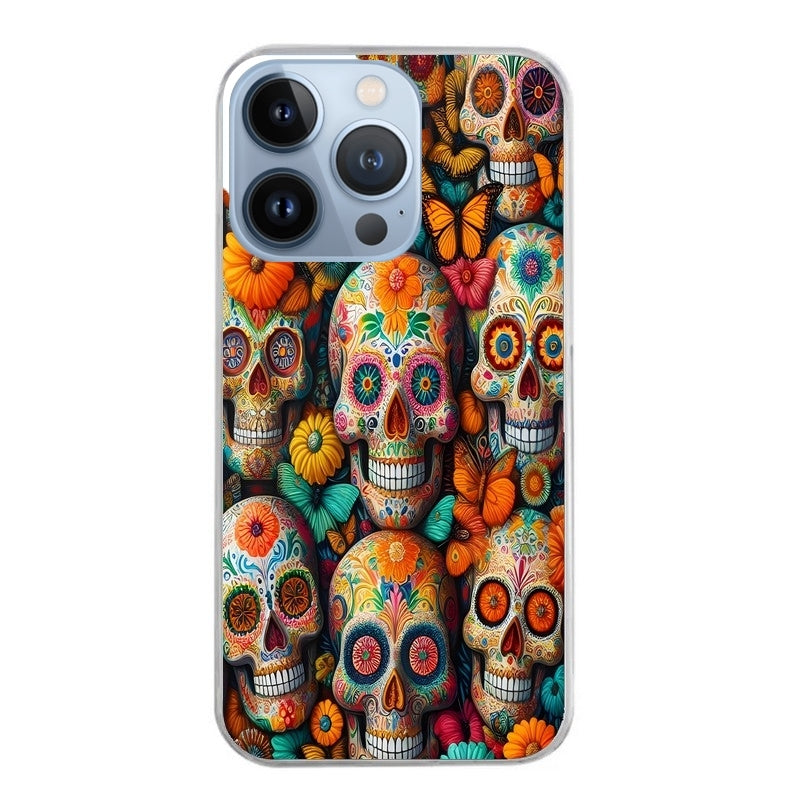 Coque taperso pour Iphone 12 et PRO MINI PRO MAX avec motif mort mexicaine papillon protection antichoc personnalisée