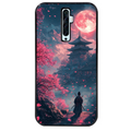 Coque noire taperso pour OPPO Reno 2 et 2Z avec motif samourai cerisier protection antichoc personnalisée