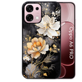 Coque noire taperso pour OPPO A6 PRO 4G et 5G avec motif fleur blanche protection antichoc personnalisée
