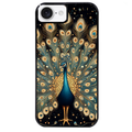 Coque noire taperso pour Iphone 16 16E PLUS MAX PRO avec motif paon mandala protection antichoc personnalisée
