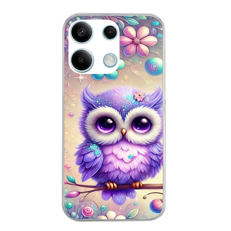 Coque taperso pour POCO M6 PRO 4G avec motif chouette violette protection antichoc personnalisée