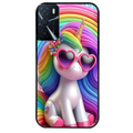 Coque noire taperso pour OPPO A16 et A16S avec motif licorne pop art protection antichoc personnalisée