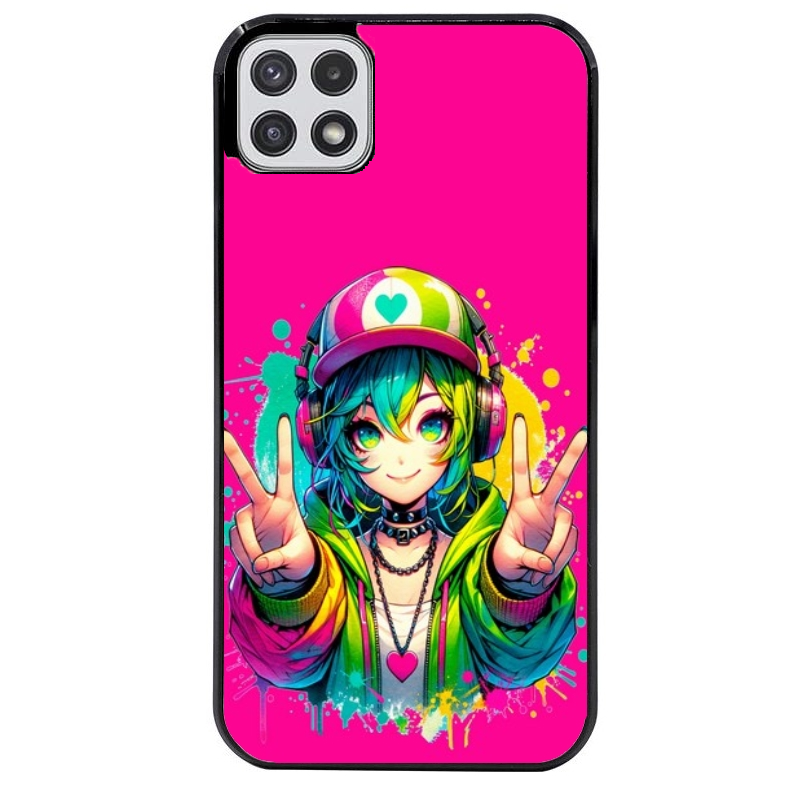 Coque noire taperso pour galaxy A22 A32 A52 A52S 4G 5G  avec motif anime manga et tag protection antichoc personnalisée