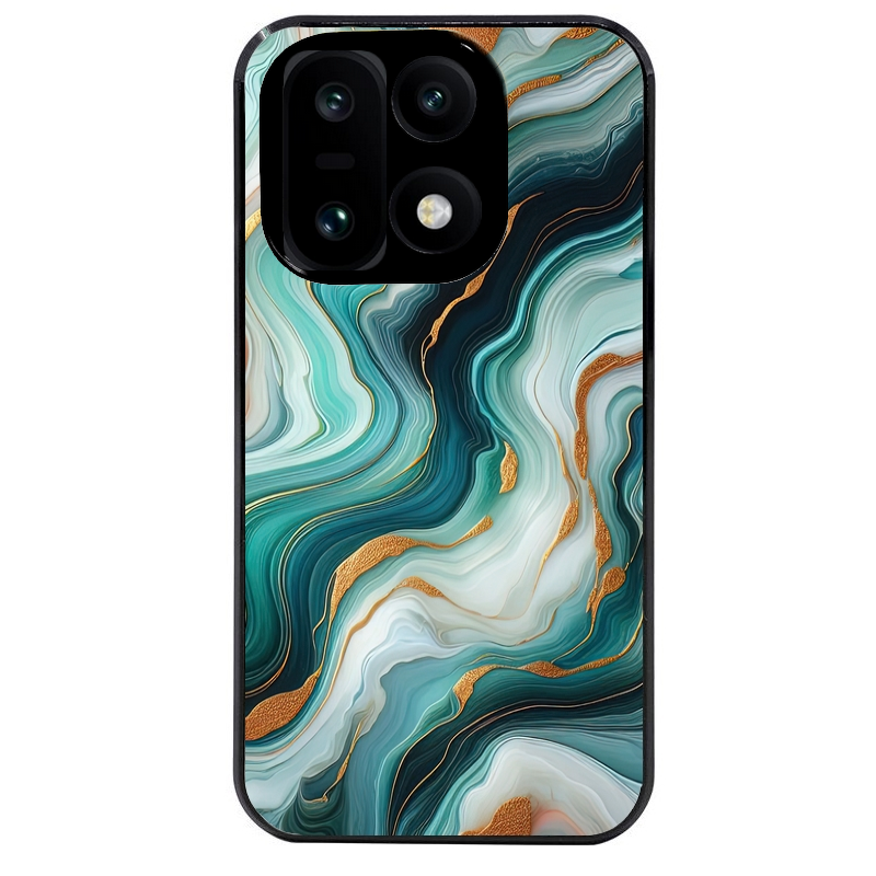 Coque noire taperso pour OnePlus 15 avec motif marbre vert protection antichoc personnalisée