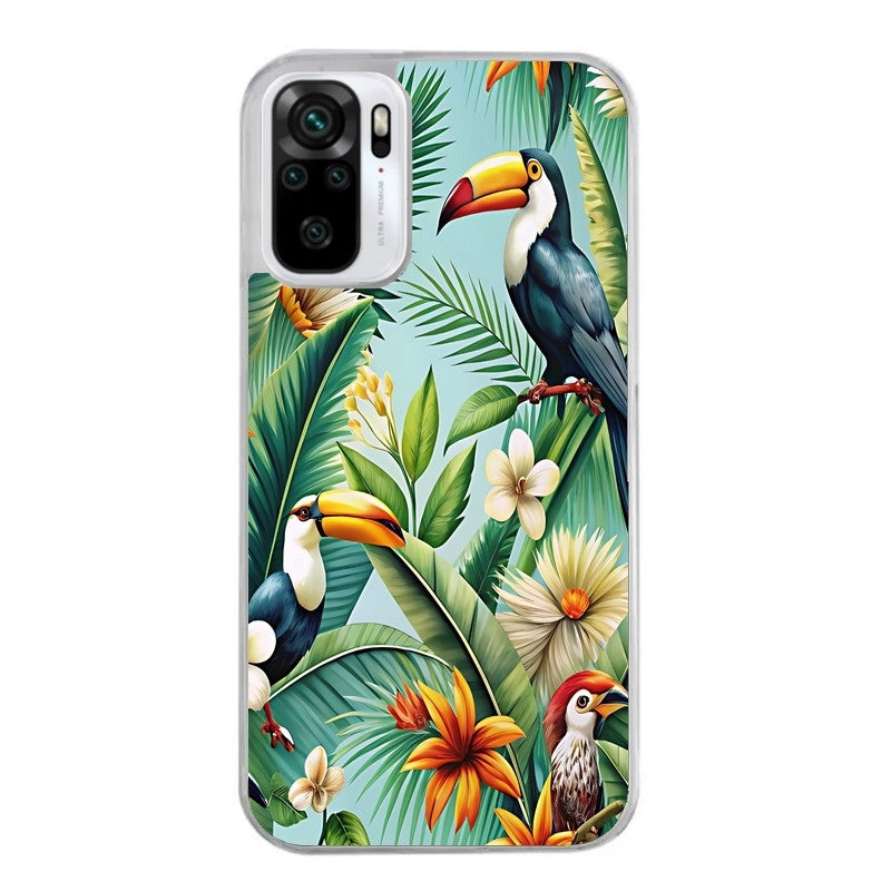 Coque taperso pour Redmi Note 10 4G 5G PRO 10S avec motif perroquet tropical protection antichoc personnalisée