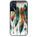 Coque noire taperso pour OPPO A16 et A16S avec motif plumes et bijoux protection antichoc personnalisée