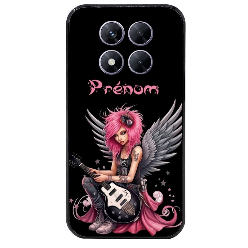 Coque noire taperso pour Redmi Note 14 et PRO PLUS 4G 5G avec motif fee rock personnalisee protection antichoc personnalisée