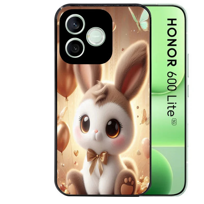 Coque noire pour Honor 600 LITE avec motif lapin ballon protection antichoc personnalisée