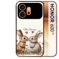 Coque noire taperso pour Honor 600 et 600 PRO avec motif lapin coeur avec prenom protection antichoc personnalisée