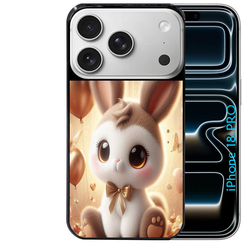 Coque pour Iphone 18 / PRO / PRO MAX / 18E personnalisée lapin ballon