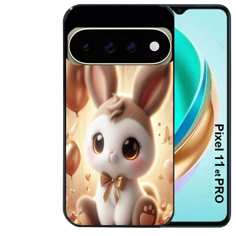 Coque pour Pixel 10 / 11 / PRO / XL personnalisée lapin ballon