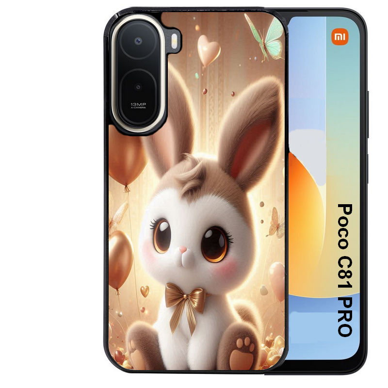 Coque pour POCO C81 PRO personnalisée lapin ballon