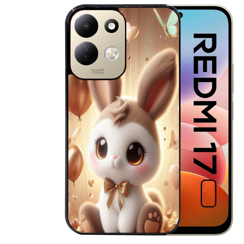 Coque pour Redmi 17 et 17C 4G 5G personnalisée lapin ballon