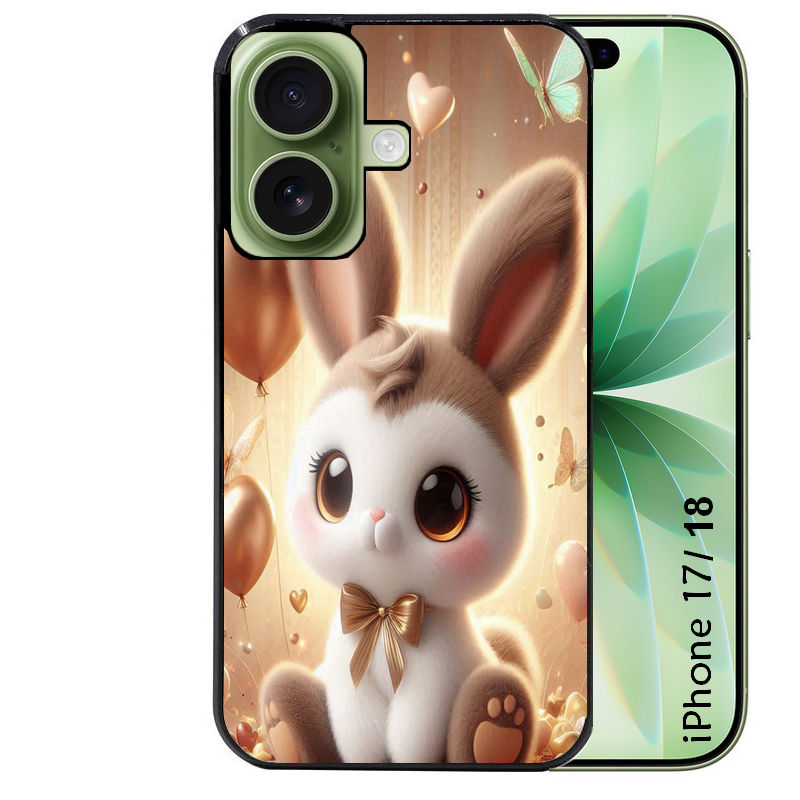 Coque pour Iphone 18 / PRO / PRO MAX / 18E personnalisée lapin ballon