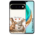 Coque pour Pixel 10 / 11 / PRO / XL personnalisée lapin coeur avec prenom