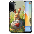 Coque pour POCO C81 PRO personnalisée lapin et fleurs