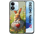 Coque pour Redmi Note 17 et PRO 4G 5G Max personnalisée lapin et fleurs