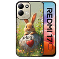 Coque pour Redmi 17 et 17C 4G 5G personnalisée lapin et fleurs