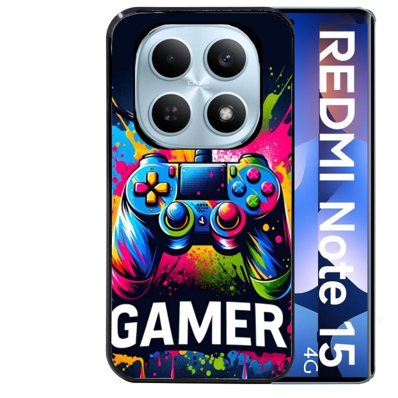 Coque noire taperso pour Redmi Note 15 et PRO PLUS 4G 5G avec motif gamer protection antichoc personnalisée