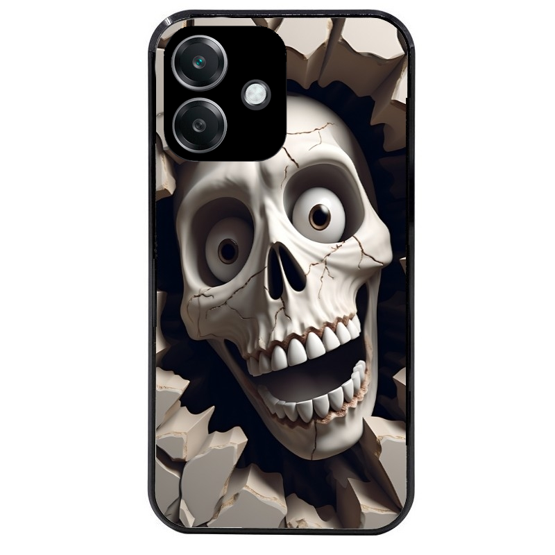 Coque noire taperso pour OPPO A40 avec motif tete de mort smile protection antichoc personnalisée