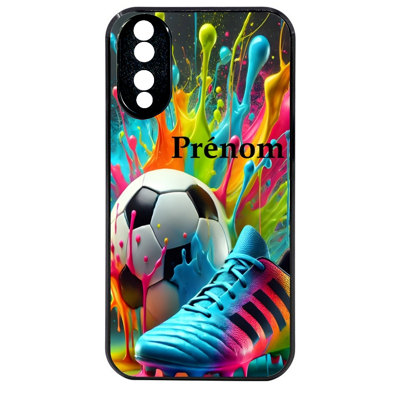 Coque noire taperso pour Honor 70 LITE 90 et LITE avec motif foot color personnalisee protection antichoc personnalisée