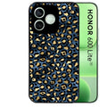 Coque noire pour Honor 600 LITE avec motif leopard bleu protection antichoc personnalisée