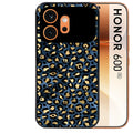Coque noire taperso pour Honor 600 et 600 PRO avec motif leopard bleu protection antichoc personnalisée