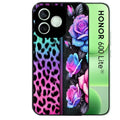 Coque noire pour Honor 600 LITE avec motif leopard et fleur protection antichoc personnalisée