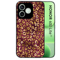 Coque noire pour Honor 600 LITE avec motif leopard grenat protection antichoc personnalisée